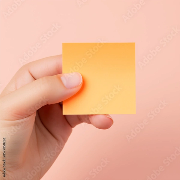 Obraz hand holding a blank note pad