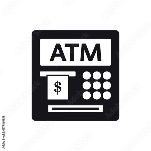 Fototapeta ATM icon, Automated teller machine vector icon for banking apps and websites.