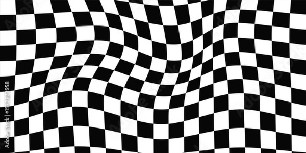 Fototapeta Black and white checkered pattern, Checkerboard seamless pattern, vector, modern, eps10,
