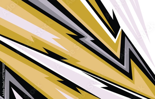 Obraz Abstract sporty background with various sharp, zigzag and lightning pattern