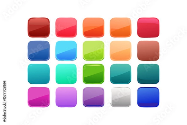 Obraz Colorful app icons vector set for ui design and mobile application development