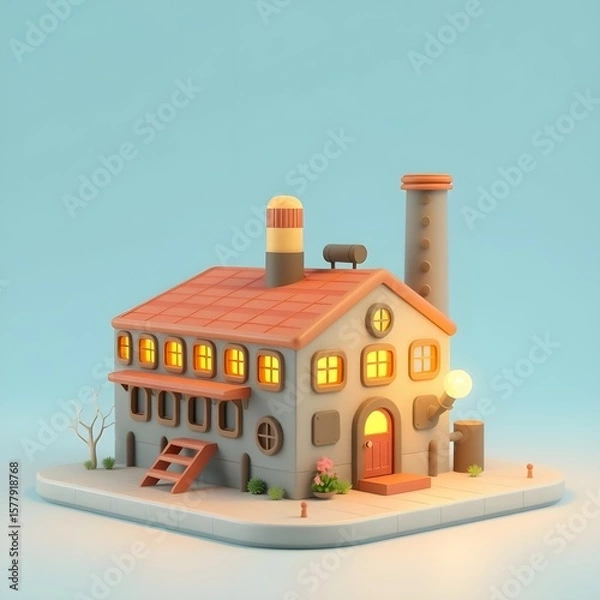 Obraz illustration of a factory