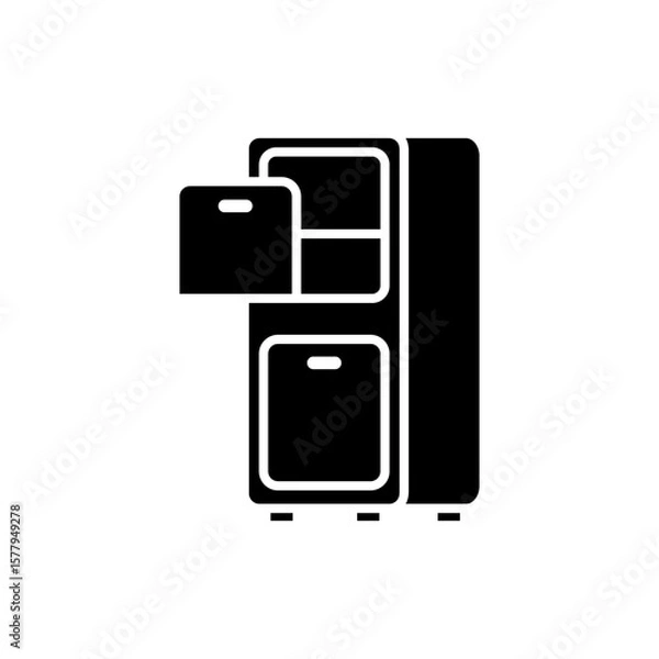Fototapeta chest of drawers icon, simple flat style, pictogram logo sign symbol vector illustration, isolated on white for mobile app