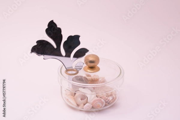 Obraz 貝殻の入ったガラス器