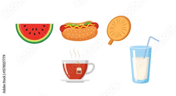 Fototapeta Refreshing Drinks and Tasty Treats for Summer Fun