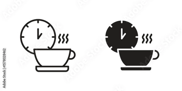 Fototapeta Break icon symbol set in black. line and flat icons