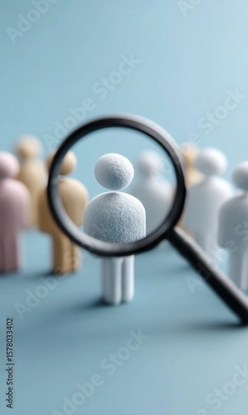 Obraz Recruitment concept with magnifying glass