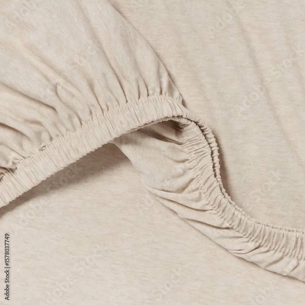 Fototapeta Soft beige fabric with gathered elastic edge for comfortable clothing design and fashion applications.