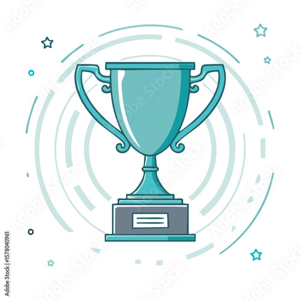 Fototapeta Shiny Victory Trophy Illustration Symbolizing Achievement and Competition
