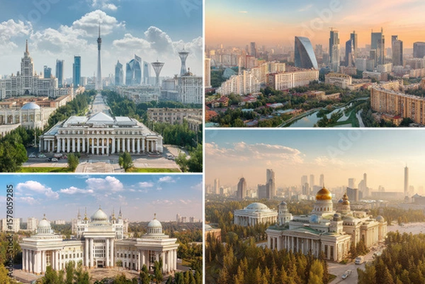 Fototapeta breathtaking collection of top  cities in cis showcasing modern architecture and their iconic symbols