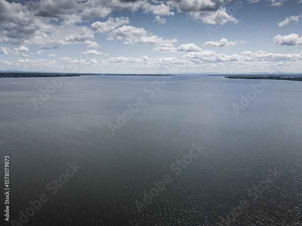 Fototapeta Aerial view of Lake Champlain.