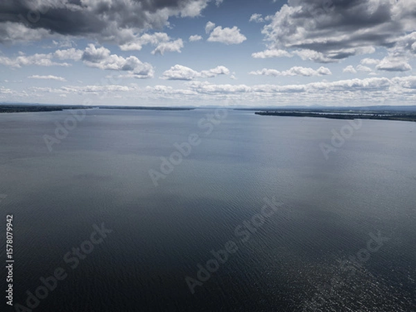 Fototapeta Aerial view of Lake Champlain.