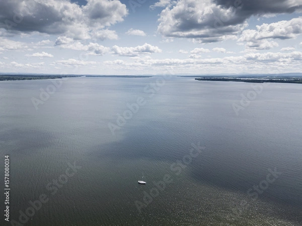 Fototapeta Aerial view of Lake Champlain.