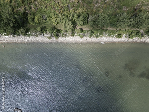 Fototapeta Aerial view of Lake Champlain.