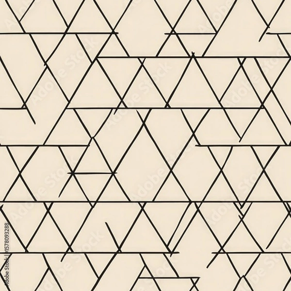 Obraz Abstract Geometric Pattern with Black Lines and Beige Background