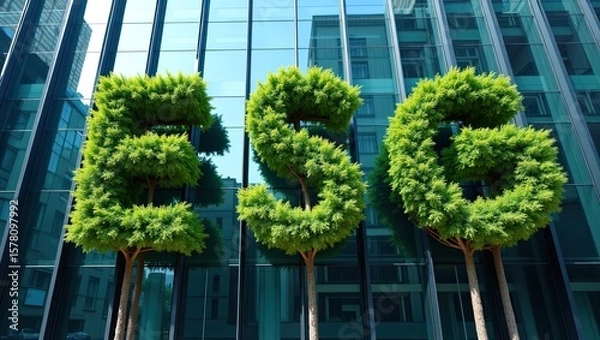 Obraz green plant in a window