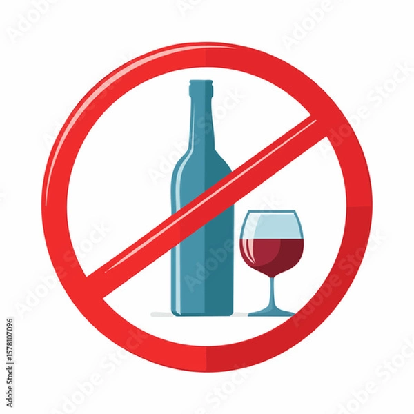 Obraz 飲酒禁止マークのベクター素材