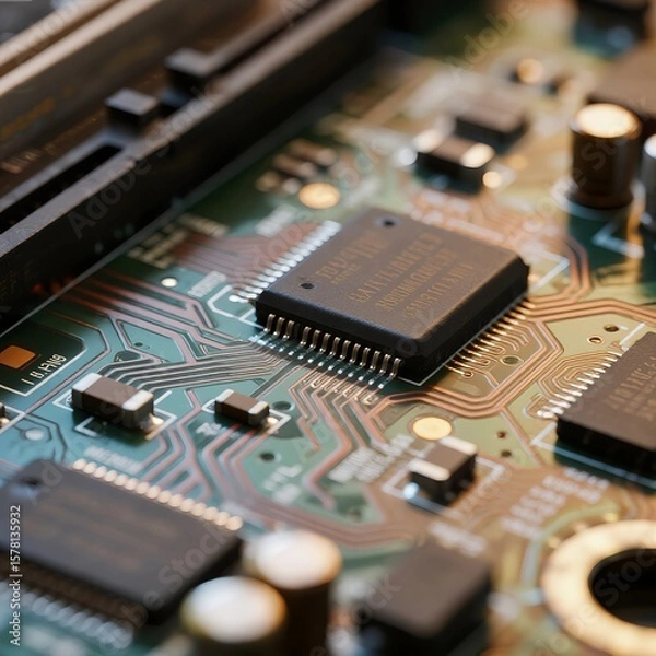 Fototapeta close up of a circuit board