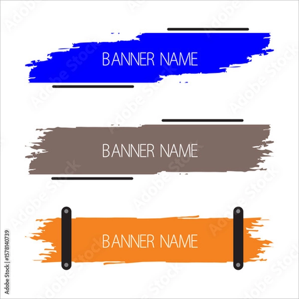 Fototapeta Set of Colorful Brush Stroke Banners with Bold Typography for Design and Presentation