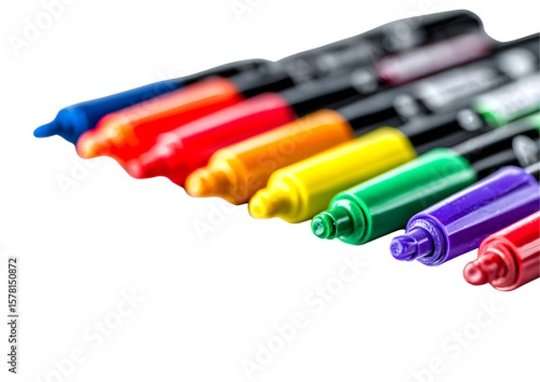 Fototapeta Pastel colorful markers PNG with a transparent background for soft art projects.