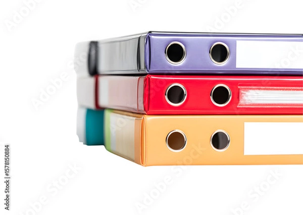 Fototapeta Colorful binders PNG with a transparent background for stylish organization.