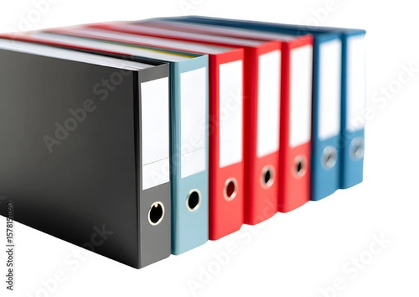 Fototapeta Classic black binders PNG with a transparent background for professional presentations.