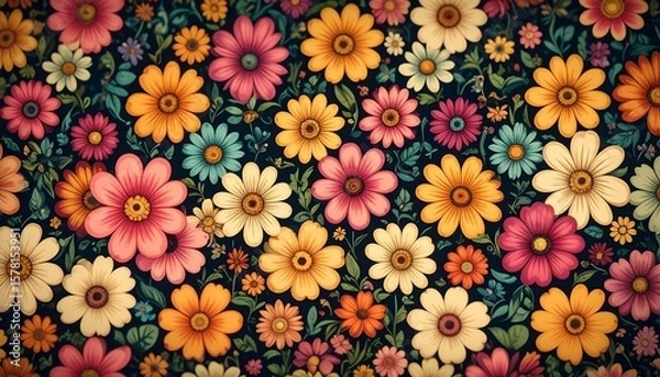 Obraz Vibrant floral pattern
