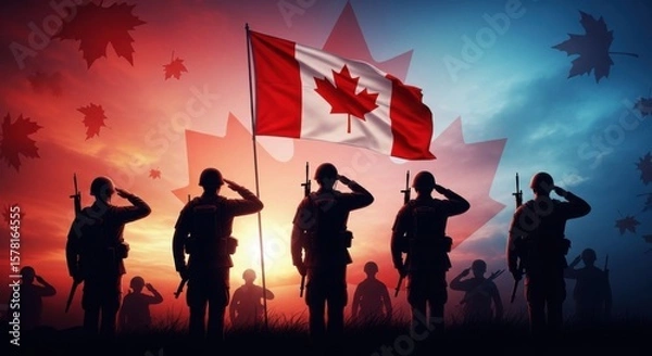 Obraz Honoring Canadian Veterans and Remembrance Day with a Patriotic Display