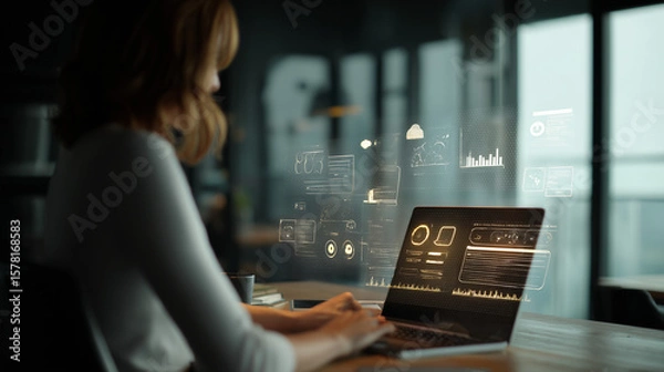 Obraz Data, analytics, graphs, analysis, statistical, business, AI Agent,AI Agents,AI,generative AI,marketing, data, data, scientis