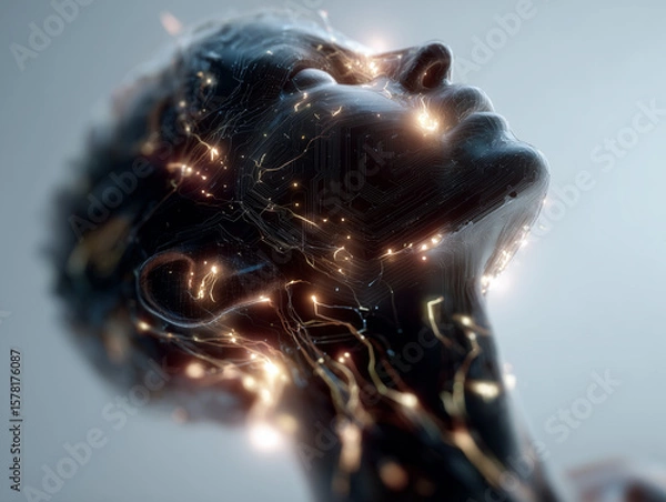 Obraz  Artificial Intelligence and Consciousness Concept