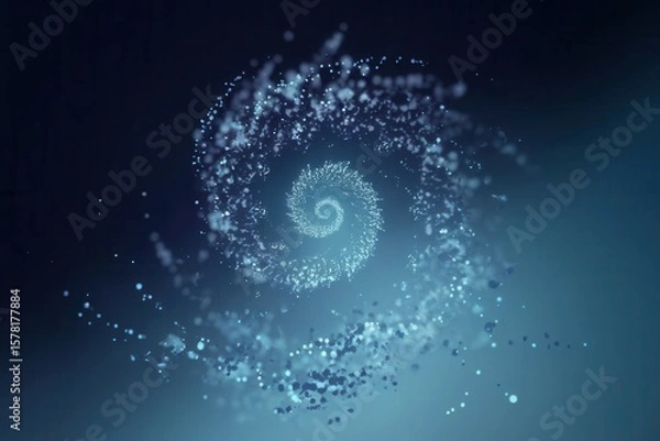 Fototapeta Ethereal Spiral Nebula Forming from Celestial Particles in Deep Space