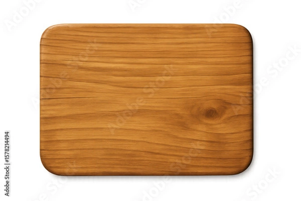 Fototapeta Wooden board featuring smooth edges and natural grain pattern, isolated on transparent backdrop for graphic design projects