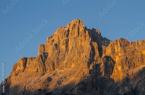 Fototapeta Sorapiss peak from Cadore in Dolomites at sunset