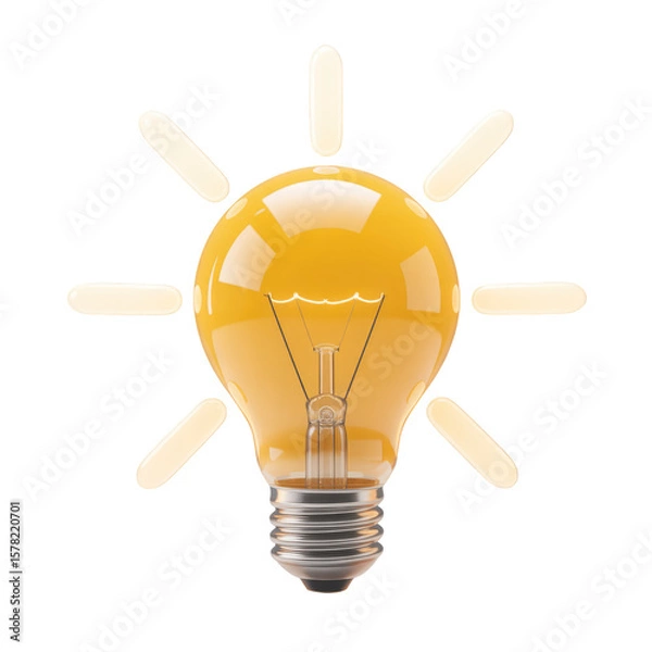 Fototapeta Glowing light bulb illustrating creative ideas and innovation in a transparent digital picture