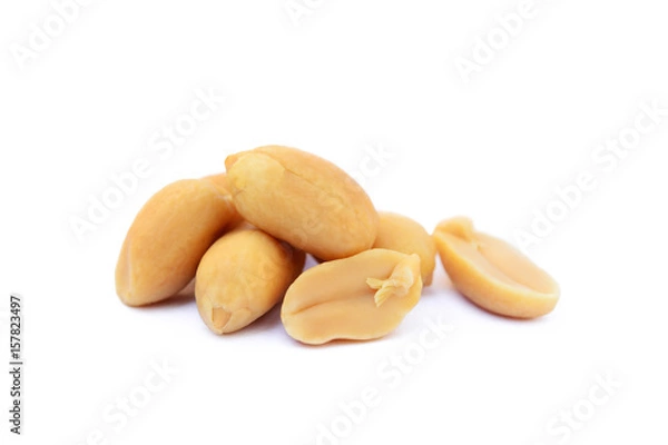 Obraz  Roasted peanuts snack isolated on a white background