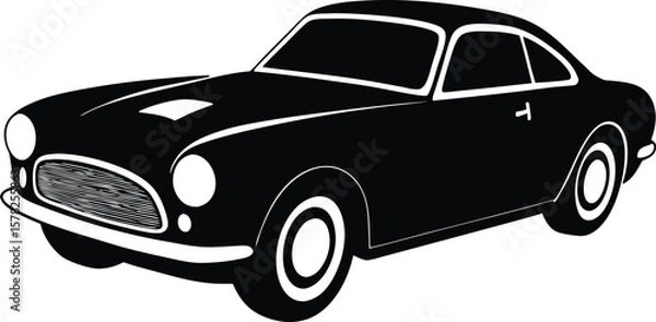 Obraz Retro British motoring icon - Handcrafted touring profile, EPS JPEG PNG