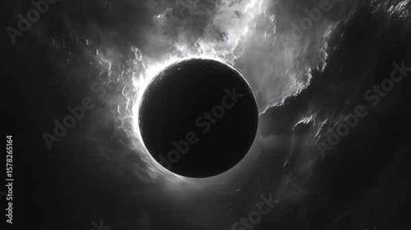 Obraz Dramatic celestial event shadowed by cloudy atmosphere