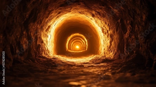 Obraz Glowing tunnel interior
