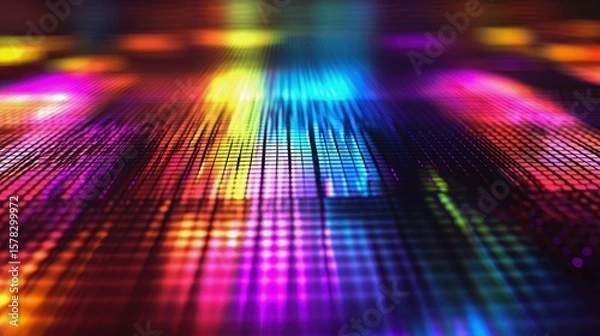 Obraz hologram grid reflection background with mirrored floor