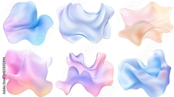 Obraz Abstract pastel shapes set