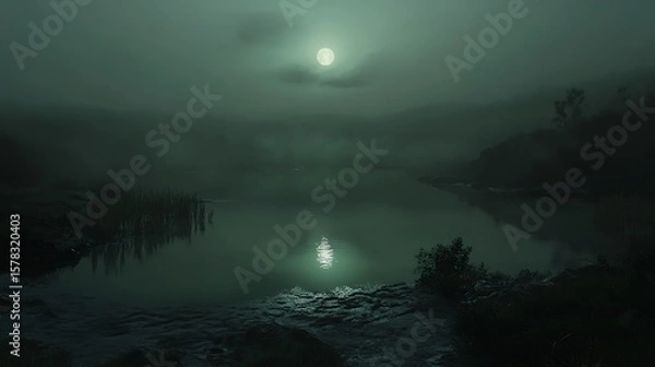 Obraz Misty lake dawn