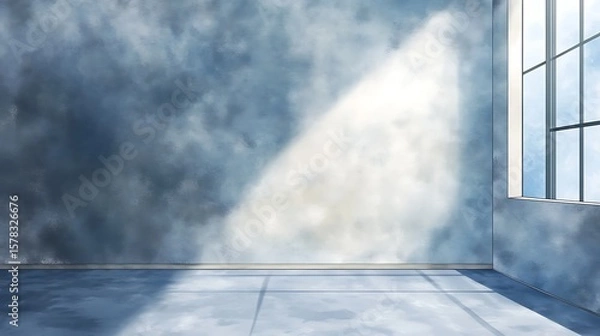 Fototapeta Empty modern interior with sunlight