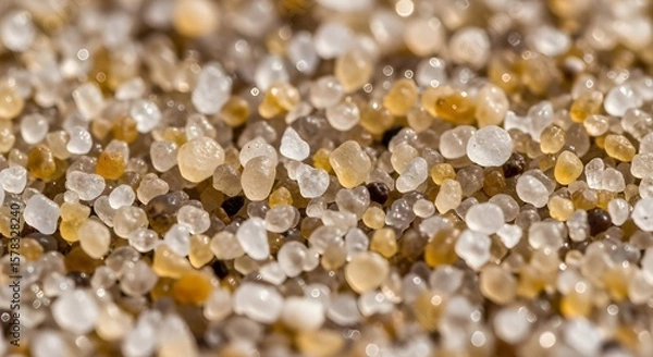 Fototapeta Close-up of clear and yellow sand grains