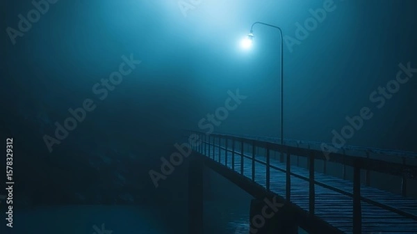 Obraz Misty pier at night