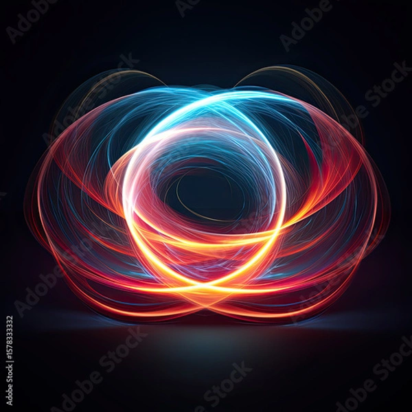 Obraz Abstract glowing light trace in circle pattern