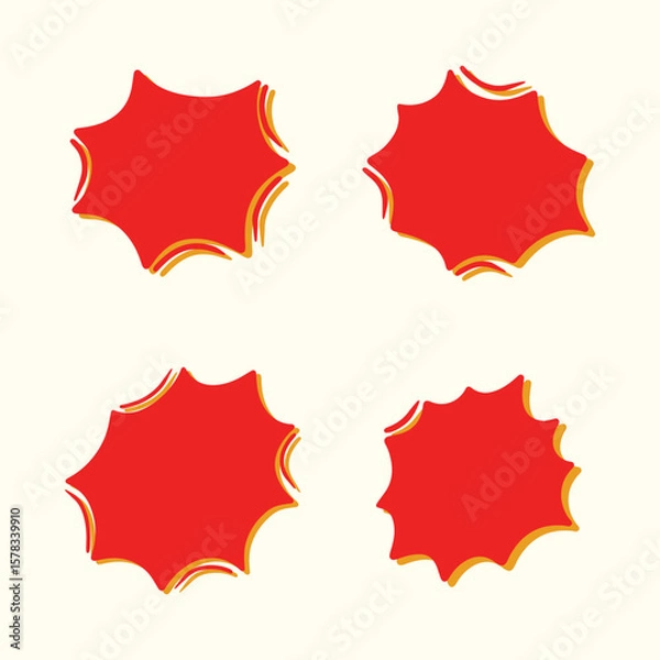 Obraz red starburst sale label set
