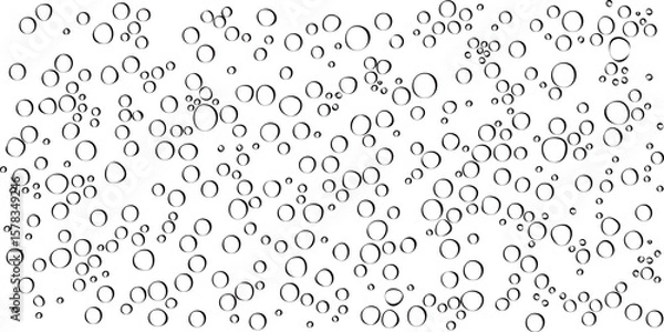 Obraz 黒い線で描いた抽象的ないびつな円形の水滴の背景イラスト