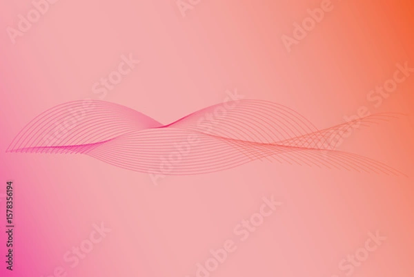 Obraz Abstract Pink and Orange Wave with Smooth Gradient Background