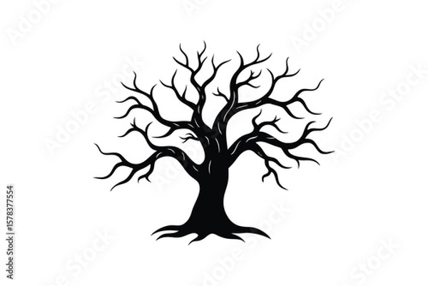 Obraz Silhouette art illustration of a spooky tree.eps
