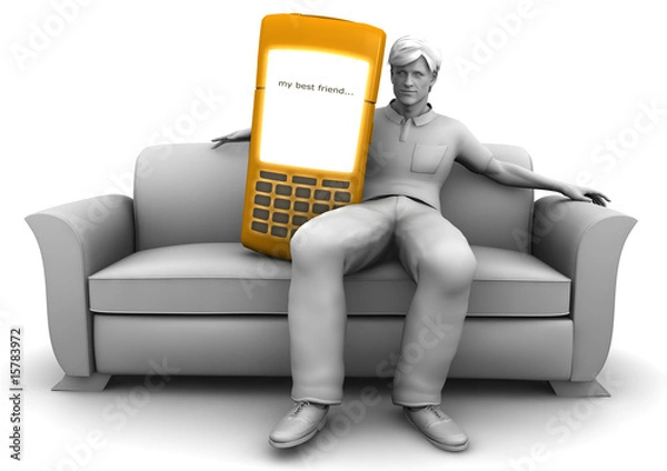 Obraz man and mobile